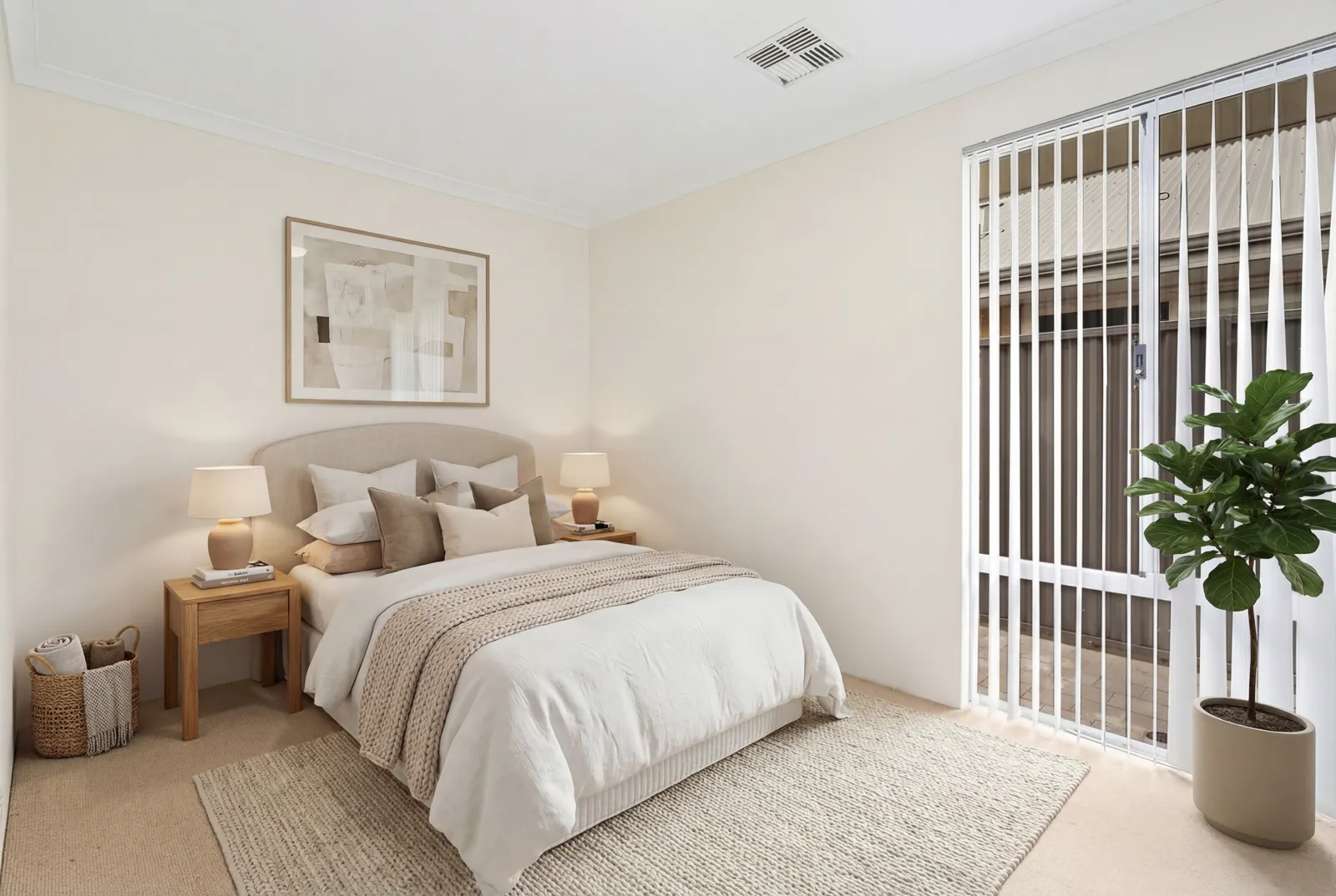 Virtual staging of an empty room in a Perth property listing